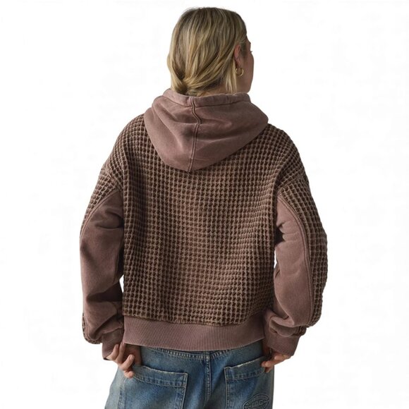 BDG Field Day Waffle Knit Zip-Up Hoodie Sweatshirt Size XL - Picture 4 of 13